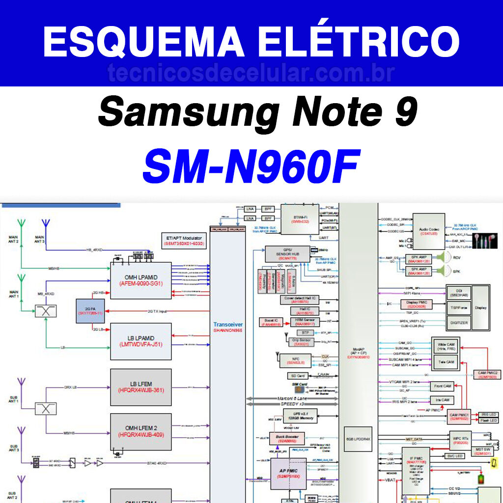 Esquema Elétrico Samsung Galaxy Note 9 SM-N960F