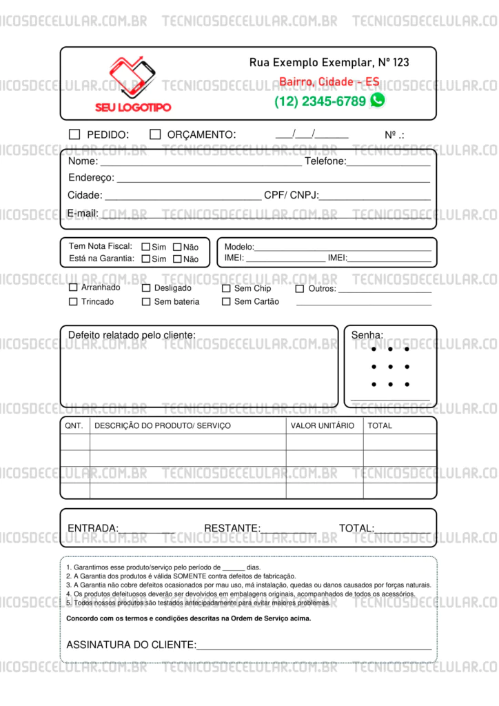 Ordem de Serviço modelo 02